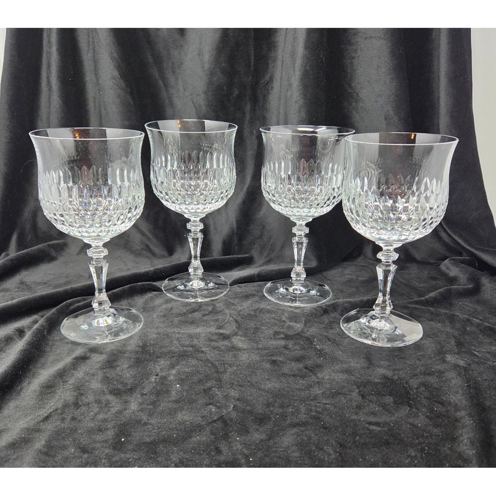 Set 4 VTG Schott Zwiesel Germany DESIREE Pattern Crystal Water Goblets 7 ¼" H